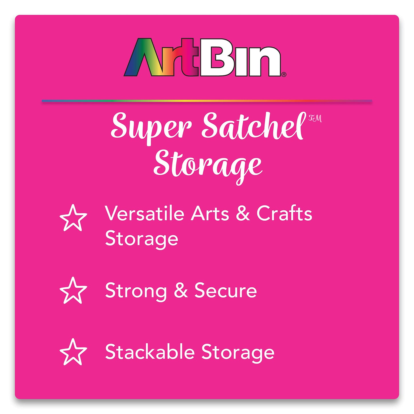 ArtBin 9101AB Super Satchel Slim with Removable Dividers, Art & Craft Organizer, [1] Plastic Storage Case, Clear, Divided Compartments