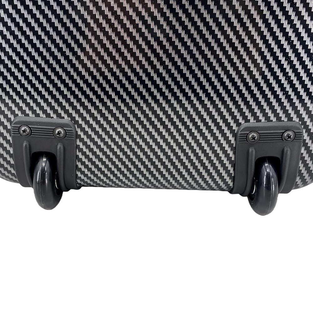 Foyarinal 1/2 Size Cello Case - Lightweight Carbon Fiber Cello Box with Wheels, Adjustable Backpack Straps & Strong Textured Black Finish, Durable Travel Protection for 1/2 Cello