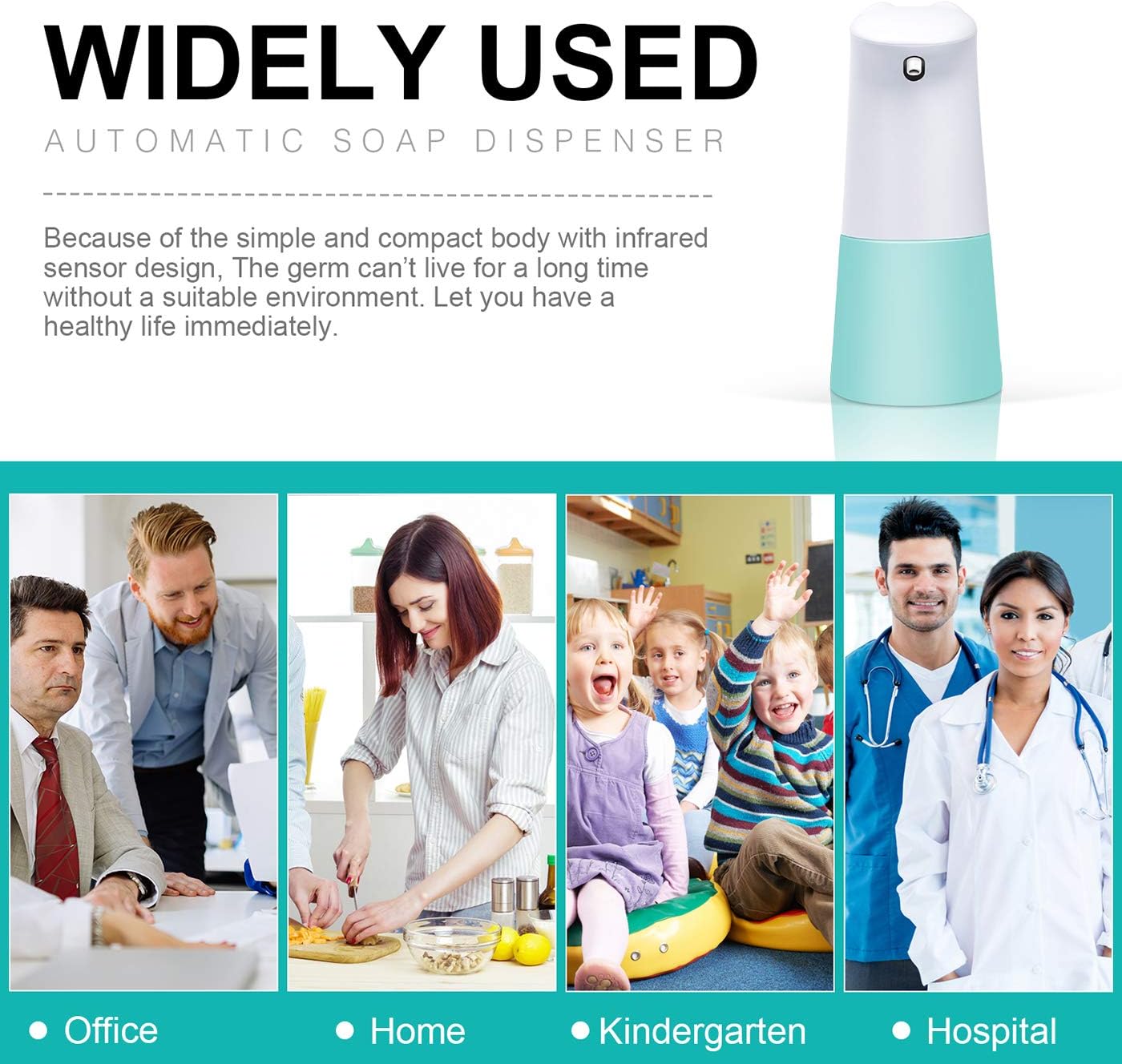 Foaming Soap Dispenser, Automatic Touchless Hand Soap Dispenser, 250ML for Bathroom, Kitchen