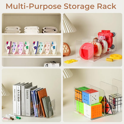 4 Pack Closet 4 Clear Acrylic Kids Shoe Rack for Organizers and Storaget, Baby Shoe Storage Small Shoe Rack Sections
