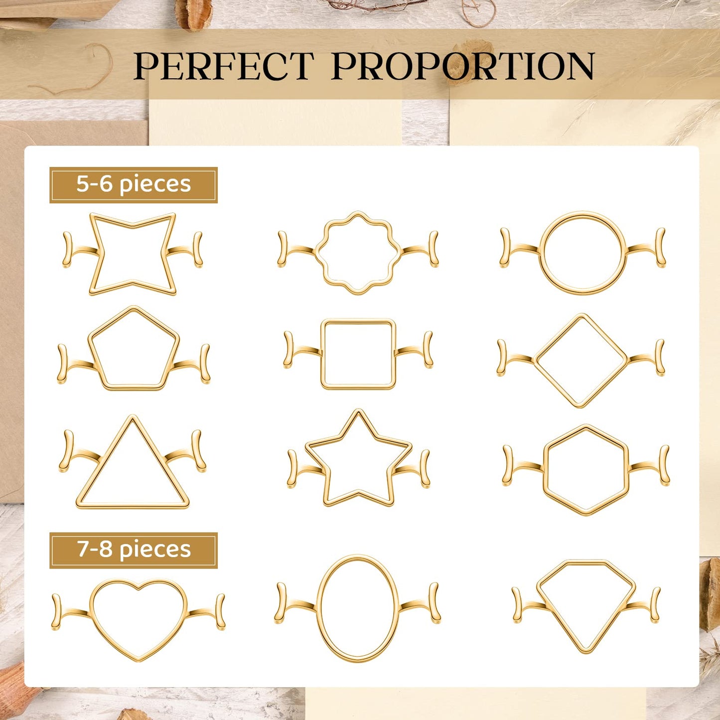 Tessco for you 12 Pcs Metal Wax Seal Mold for 1 Inch Wax Seal Stamp and Silicone Mat Kit for Gift Wrapping DIY Thank You Card Craft Wedding Invitations Envelopes Wine Packaging