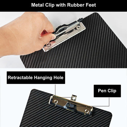 Carbon Fiber Clipboard 9x12.5 Inch with Penholder - Standard A4 Letter Size, Lightweight Real 3K Carbon Fiber Writing Board, Durable Drawing Board for Sketching, Writing, Office, Outdoor
