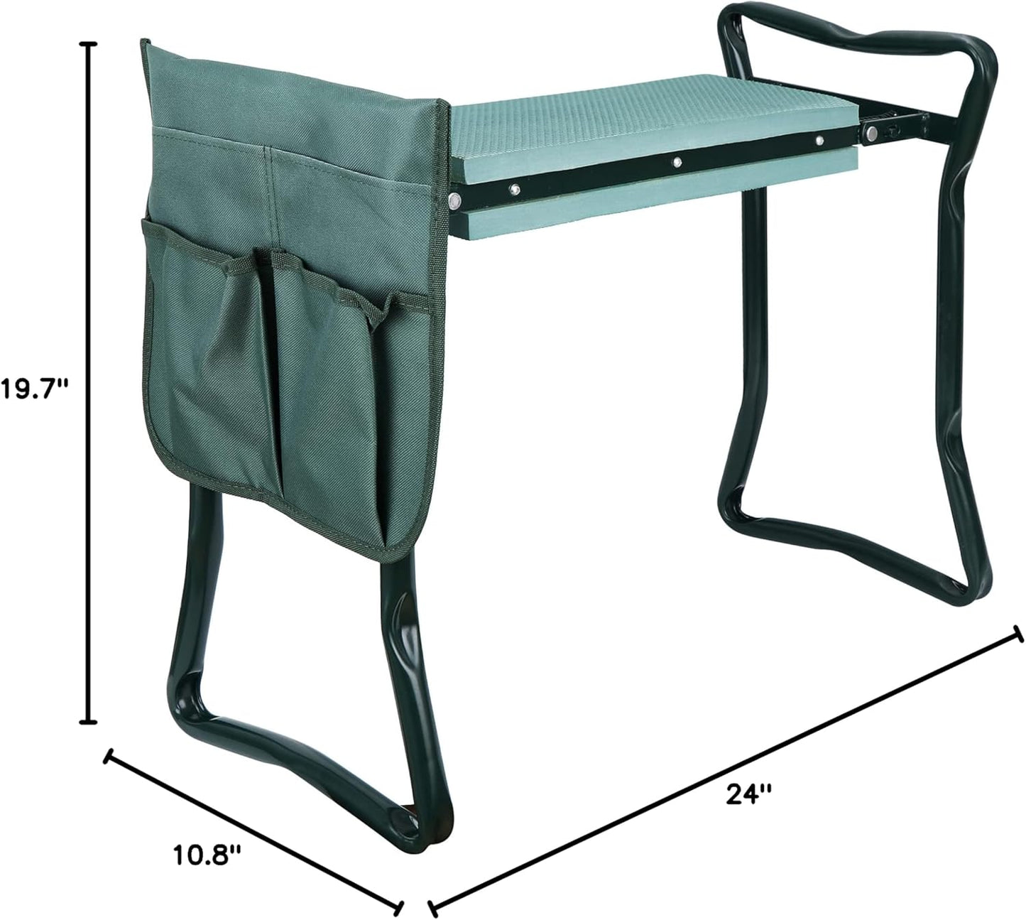 2 1, (2 Sets) HomGarden Folding Garden Kneeler and Seat Bench in with Kneeling Pad & Large Tool Pouch, Ergonomic