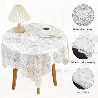 Foyods 35 35 Inch, Square Lace Tablecloth X Off White Lace-Tablecloths & Small Tablecloths Laces Vintage for Round