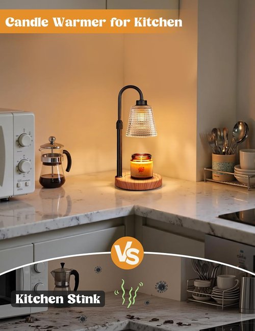 Innqoo Rustic Candle Warmer Lamp - Dimmable & Adjustable Timer for Jar Candles | Perfect Gift for Women & Home Decor