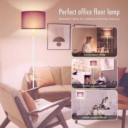 Floor Lamp for Bedroom, Purple Standing Lamp, Modern Stand Up Lamps with Lampshade, 59" Tall Lamp, Foot Switch, Small Corner Lamp Decor for Kids Room, Living Room , Den, Office(NO Bulb,E26 Base)