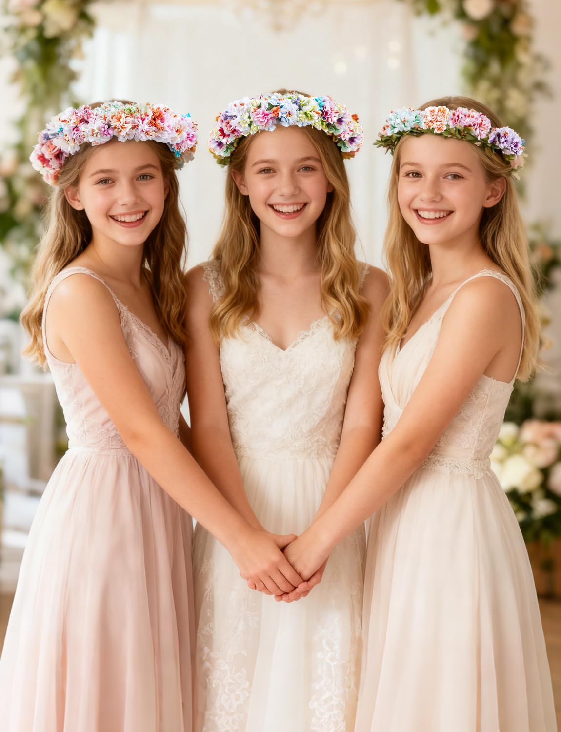 25 Sets DIY Flower Crowns Making Kit, Make Your Own Flower Crown Wreath Handmade Fairy Floral Hair Accessories Garland Kit for Bridal Wedding Birthday Party Decor