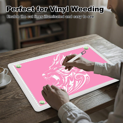 Elice Rechargeable A3 Light Pad for Diamond Painting, Magnetic LED Light Board with Physical Button, Super Bright Diamond Art Light Pad, Ultra-Thin Light Box for Tracing, Weeding Vinyl, Artists -White