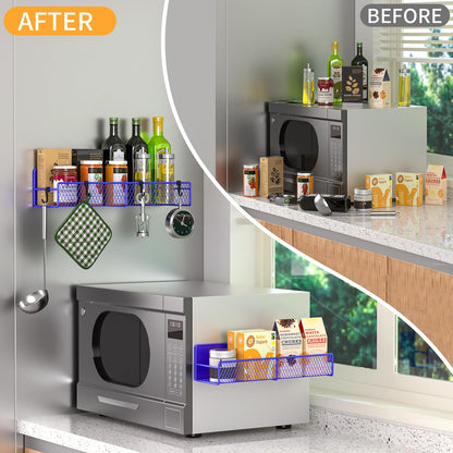 Magnetic Spice Rack for Refrigerator, 6 Pack 100% Metal Strong Magnet Shelf, Space Saving Spice Organizer, Home Kitchen Laundry Room Storage Organization W/ Paper Towel Holder, Utensils Racks (Grey)