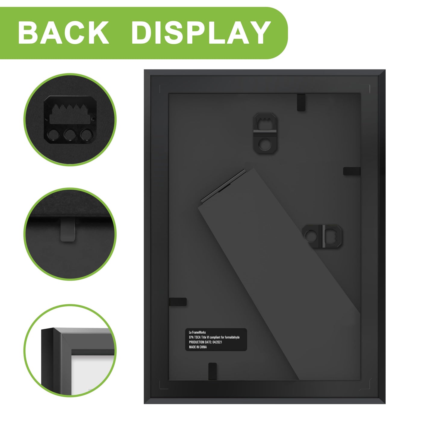 FrameWorks 2-Pack 1 3/8" Thick Black Wooden Shadow Box Picture Frames 4” x 6” with Removable White Mat to 3.5" x 5" Photo
