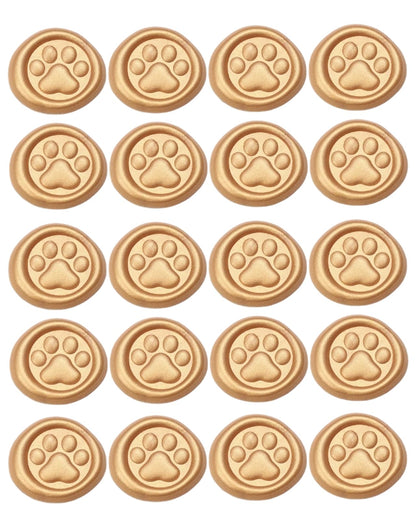 Gold Paw Wax Seal Stickers-40PCS Bulk Self-Adhesive Vintage Sealing Stickers for Envelopes, Letter, Invitations, Gift Wrapping, Scrapbooking – Cute Animal Footprint Design(