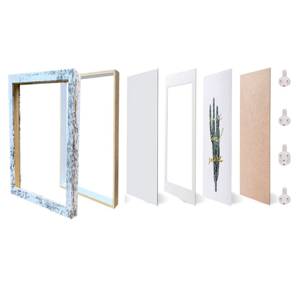 Houstimi Wooden Farmhouse 5x7 Shadow Box Frame Small Shadow Box Display Case Glass Surface Internal Depth 0.6 inch for Wall or Tabletop（White,4 Pack）