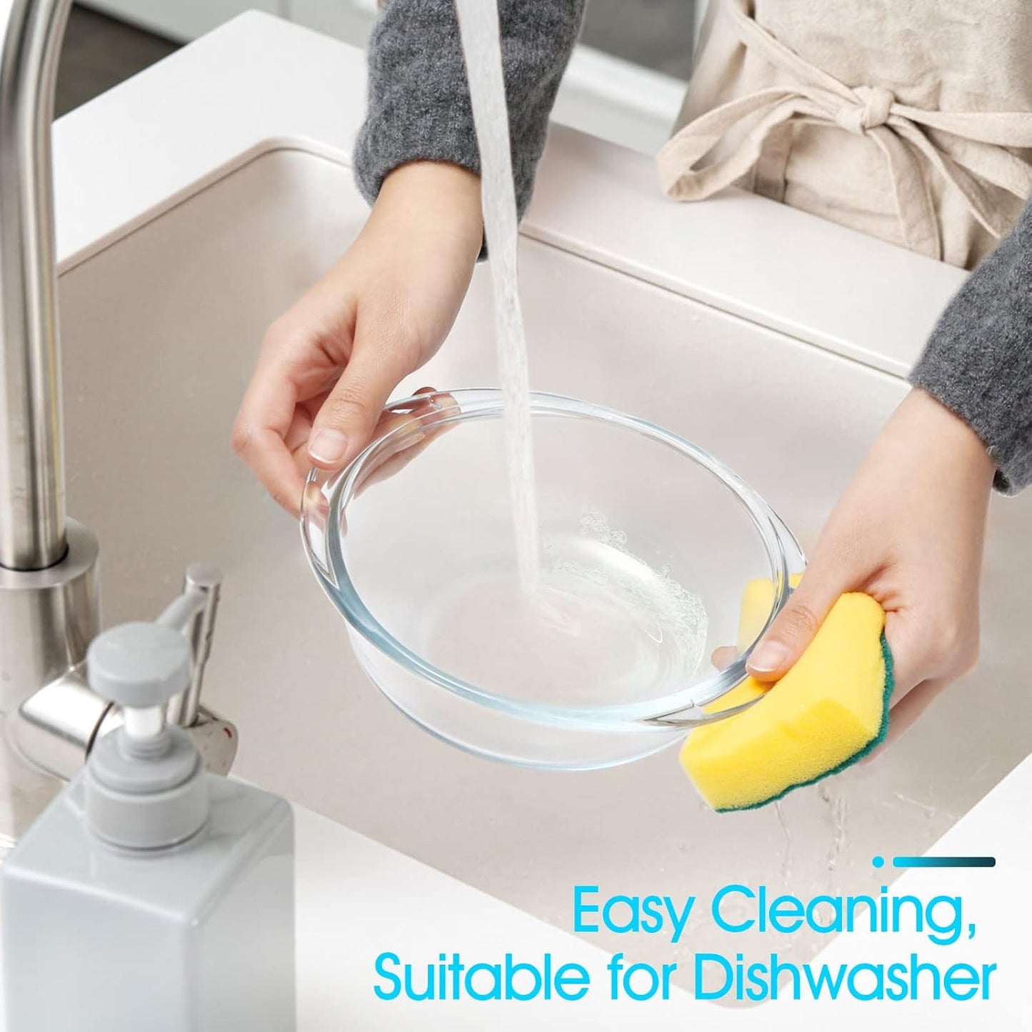 Mini 0.5 Liter Glass Casserole Dish with Glass Lid - Round Oven Safe Bakeware with Handles