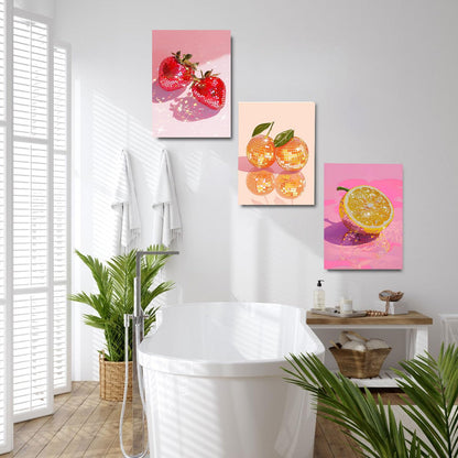 RYMILIE 3 Packs Fruit Diamond Art Kits for Adults, Cute Diamond Art Kits for Beginners-DIY 5D Gem Painting Kit for Home Wall Decor Gifts 【11.8x15.7inch】