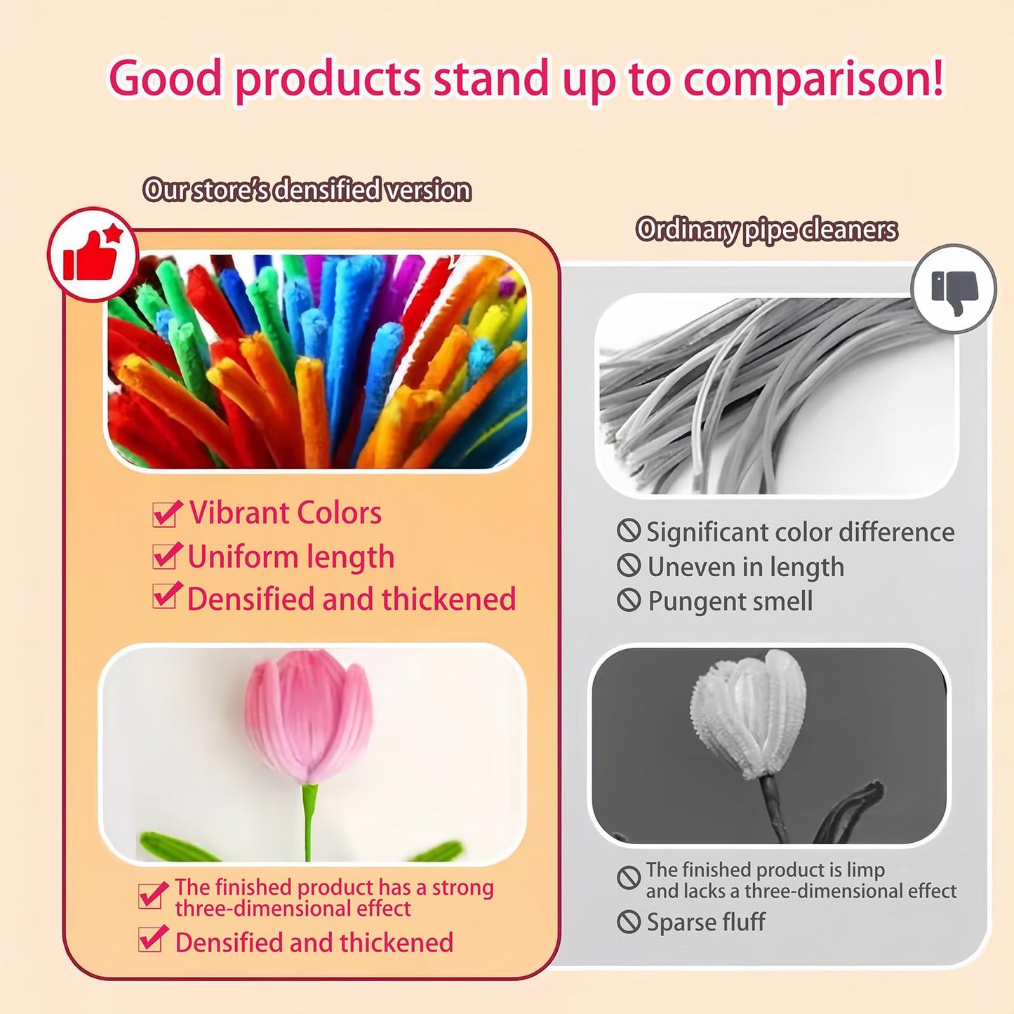HUEYTON 450Pcs Pipe Cleaners Pink Flower Bouquet Craft Kit, Assorted Pink Chenille Stems for DIY Art, Ideal for Party Decor, Home Accents & Handmade Gifts