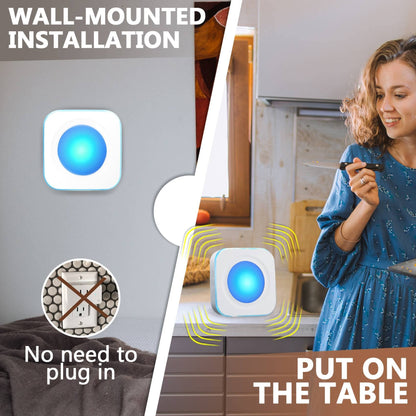 Wireless Doorbells for Home Battery Operated Doorbell at 1200 Feet with Flashing Light 36 Melodies 4 Volume Levels (2 Portable Receivers & 1 Touch Button White）JSIEEM