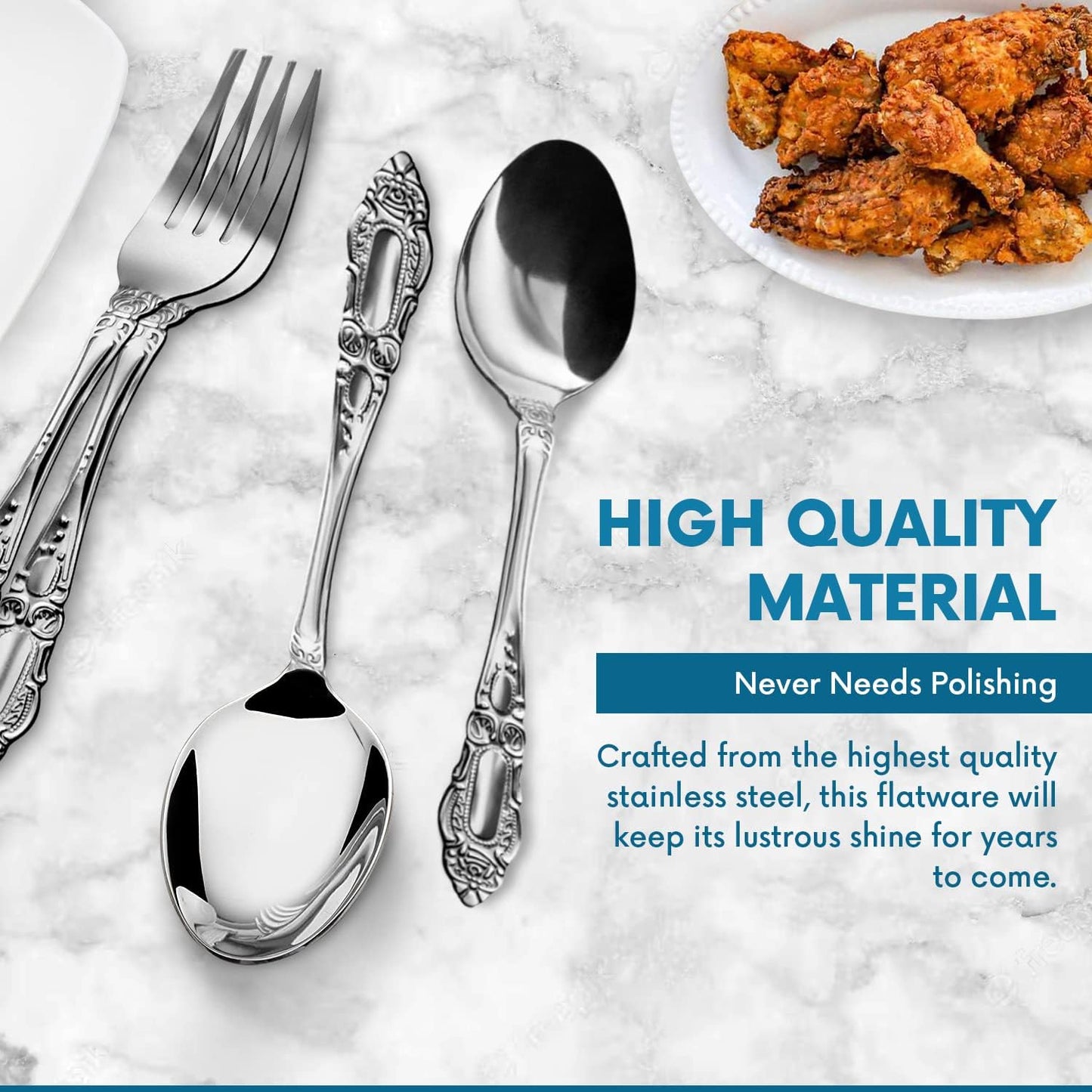 Stainless Steel Dinner Spoons, Table Spoons Flatware Set of 12