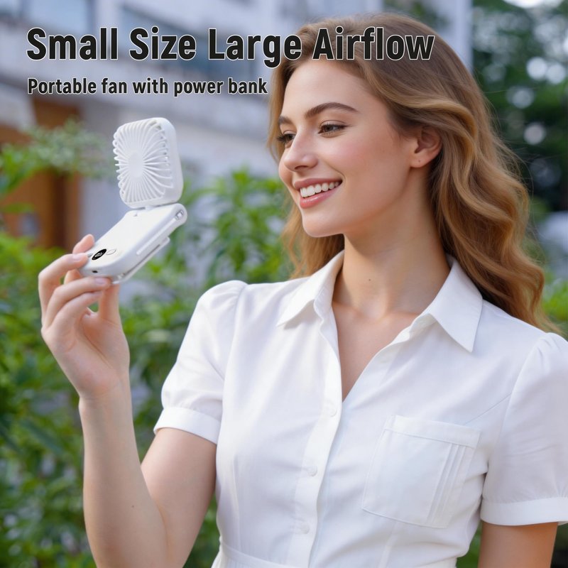 onovatpol Mini Portable Handheld Clip On Rechargeable Personal Hand Fan with LED Display, Pocket Battery Operated 100 Speed Adjustable Small Fan for Travel/Outdoor/Concerts/Lash/Makeup/Gift(dark blue)