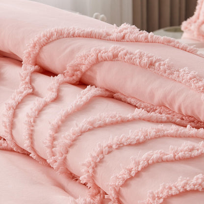 ENJOHOS Pink Full Comforter Set for College Girls - Full Size Boho Tufted Rainbow Comforter, 3 Pieces Rainbow Bedding for All Season, Lightweight Soft Microfiber Comforter with 2 Pillowcase