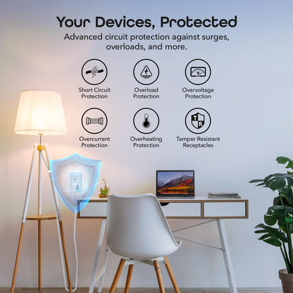 Geeni Smart WiFi in-Wall Outlet, White, 4 Pack – 2 Smart Outlets per Plug, Compatible with Alexa & Google Home, Tamper Resistant, Fire Resistant, App & Voice Control, Requires 2.4GHz WiFi