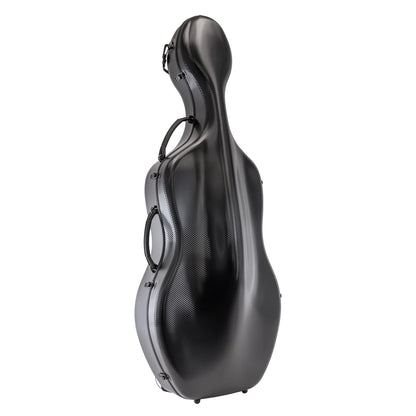 MI&VI CP-7006 Pure Poly Carbon Fiber Cello Case 4/4 Hard Shell 11lb (Full Size) with Wheels | Carry Straps | Rigid Protection | Tough Shell (Black)