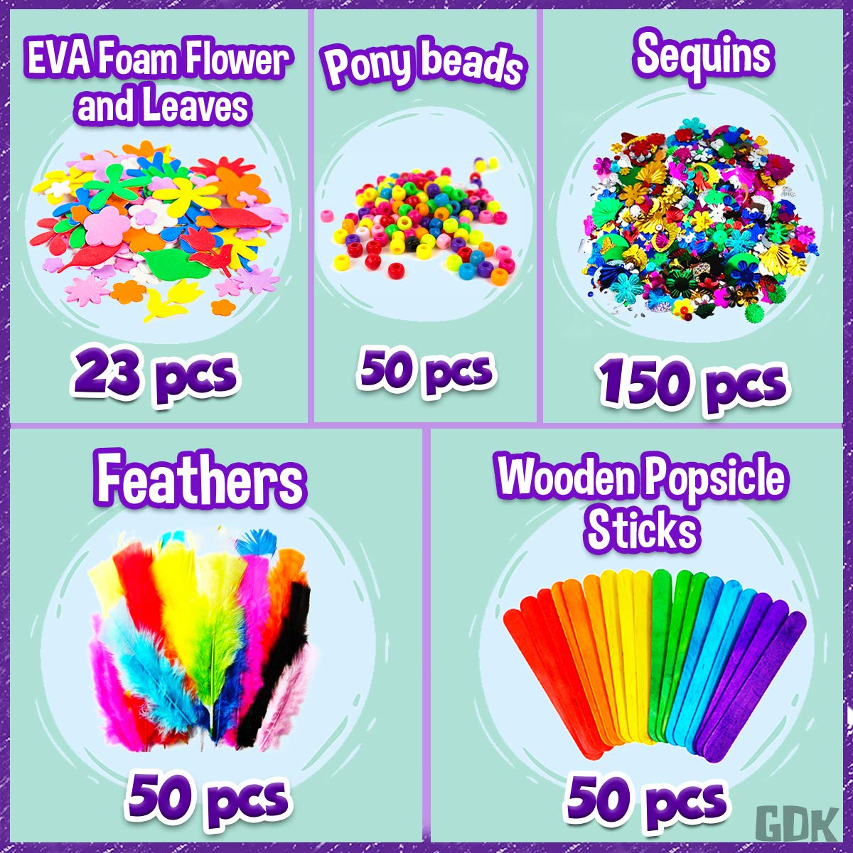 Goody King Arts and Crafts Supplies for Kids - 1170Pcs+ Craft Art Supply Kit for Toddlers Kids Craft Supplies & Materials Age 4 5 6 7 8 9 - Christmas D.I.Y. Crafting School Supplies