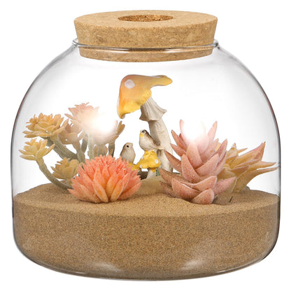 Glass Terrarium Jar with Cork Lid, Clear Container for Micro Landscape Hydroponic Plants Succulents, Self Sustaining Ecosystem DIY Decor, 5.9x5.3 Inches (Empty Jar)