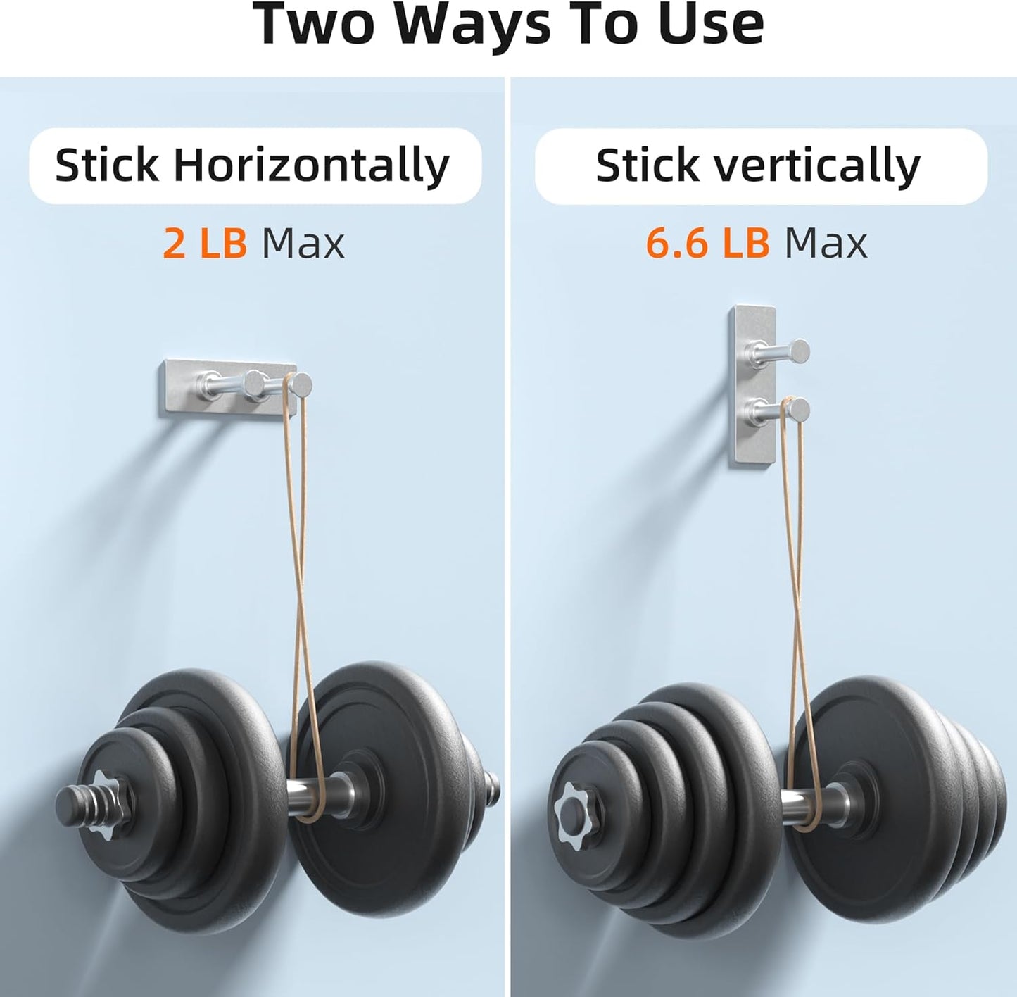 Extra Sticky Stainless Shower Hooks, Wall Mounted Razor Holder, Self-Adhesive Double Hooks for Towel, Loofah, Coat