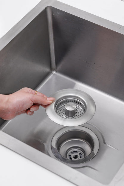 GanLiving 3-in-1 Kitchen Sink Drain Strainer Stopper, 304 Stainless Steel Pop Up Drain Plug, Anti-Clog Odor Prevention Sink Basket, Tool-Free Easy Install, Fits US Standard 3-1/2" Drain Hole,2 Pack