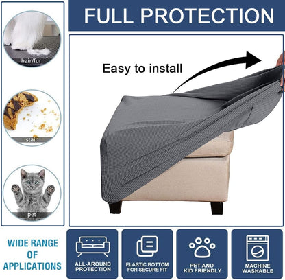 Ottoman Cover Square Folding Storage Ottoman Slipcovers Jacquard Stretch Cube Footrest Foot Stool Covers Protector