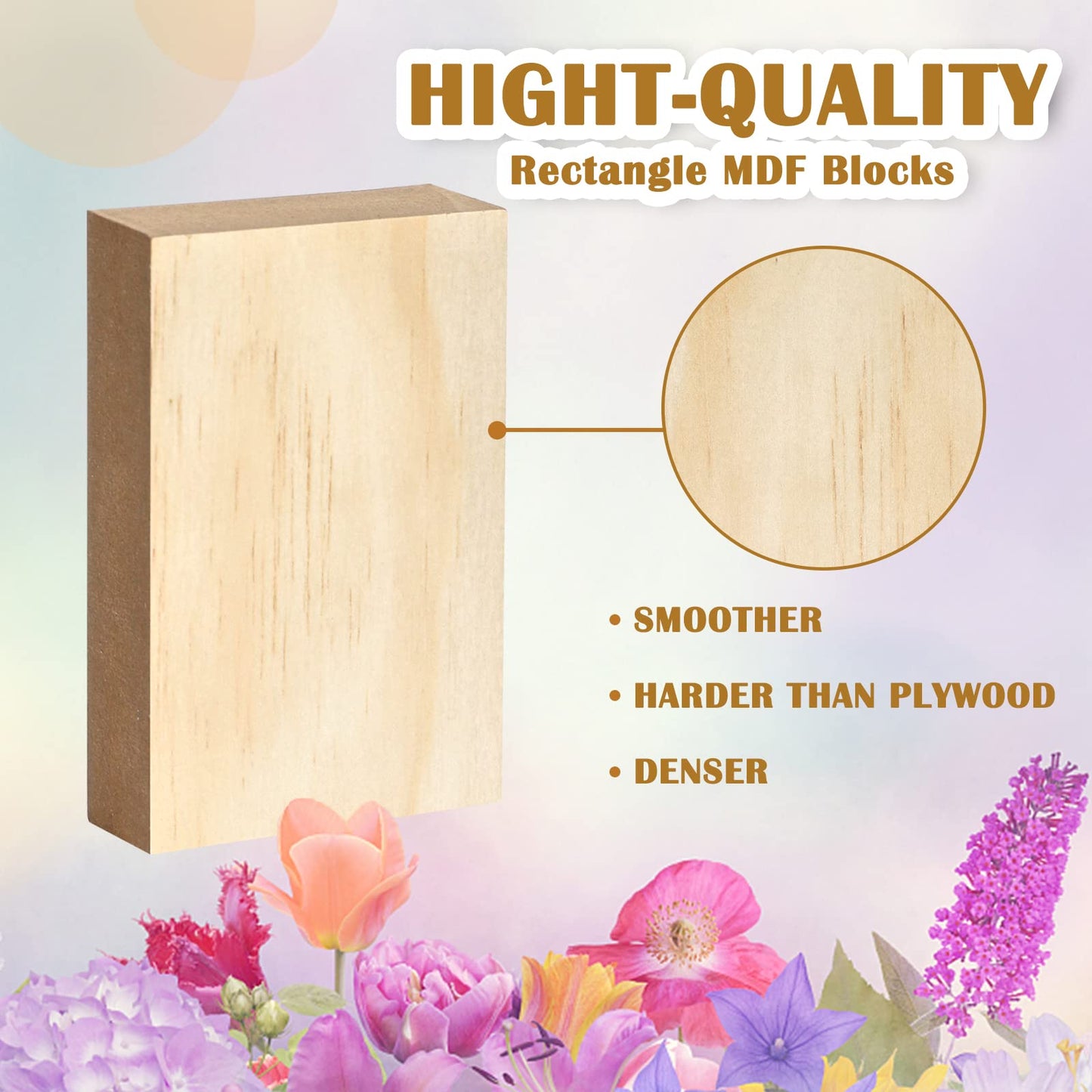 16 Pack Unfinished Wood Blocks for Crafts, 4.92 X 3 X 1 Inch MDF Wood Board Wooden Rectangle Blocks Craft Panels for Art and Crafts, Engraving, Painting, DIY Projects, Chip Carving