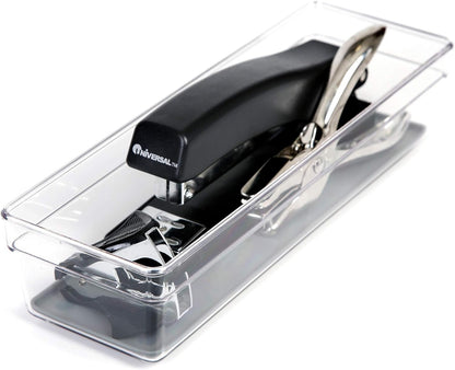 Smart Design Plastic Drawer Organizer, 9 x 3 Inch, BPA Free, Makeup Tray, Kitchen Storage Bin, Gray