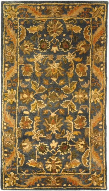 SAFAVIEH Antiquity Collection 2' x 3' Blue/Gold AT52C Handmade Traditional Oriental Premium Wool Accent Rug