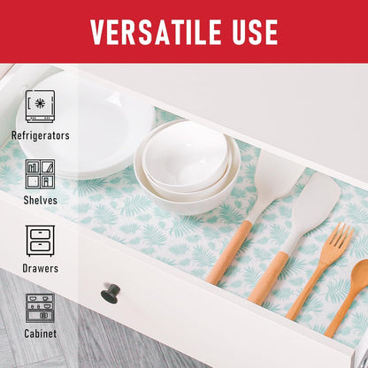 Cooyes Absorbent Refrigerator Liners, Non Slip Fridge Bin Liners, Washable Shelf Liner for Glass Shelves, 6 Pack