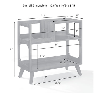 Crosley Furniture Asheville Mid-Century Modern Record Player Stand, Storage for Vinyl Records, Media Console, Natural