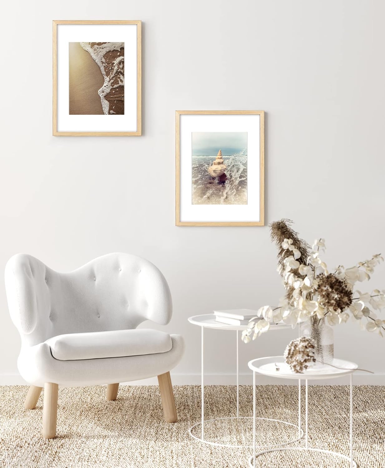 12x16 8.5x11 Set 4, 12x16 (4 pack, Yaetm Picture Frame with Mat for of Natural Solid Oak Wood Frame for Gallery Wall