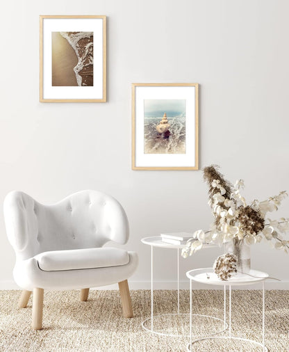 12x16 8.5x11 Set 4, 12x16 (4 pack, Yaetm Picture Frame with Mat for of Natural Solid Oak Wood Frame for Gallery Wall