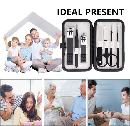 Manicure Set Nail Clipper Set Men Women Nail Clippers Toenail Fingernail Cutters Personal Care Tools Manicure Pedicure Tools with Travel Case Grooming Kit Present for Men Women Family Friends