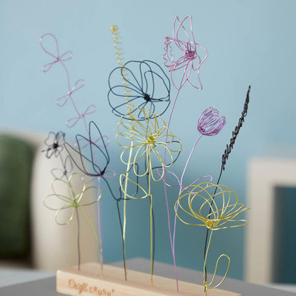 Craft Crush Wire Flowers - Create Unique Craft Wire Flower Designs with Easy to Use Tool and Guide with Display Stand - for Teens and Adults Ages 12, 13, 14, 15 and Up