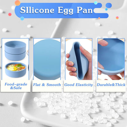 Silicone Air Fryer Egg Pan, Reusable Egg Bite Maker, BPA Free Microwave Egg Cooker, Multi Color, 3Pcs