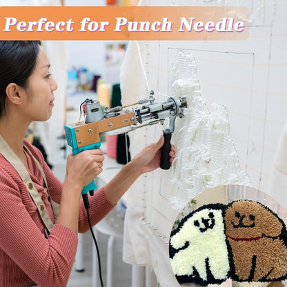 80" x 40" Overlocking Monks Cloth for Punch Needle Rug Tufting Fabric with Marked Lines, Punch Needle Fabric for Gun Rug Tufting and Embroidery,White Punch Needle & Tufting Cloth