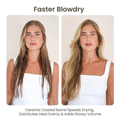 AIMIKE Round Brush for Blow Out, Medium Round Hair Brush Nano Thermal Ceramic & Ionic Tech, for Blow Drying & Styling, Curling and Shine - 2.9 inch Barrel w/Boar Bristles