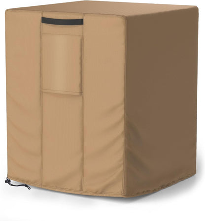 Mrrihand Waterproof Heavy Duty Central Air Conditioner Cover for Outside Units, Brown, Large AC Cover for Winter