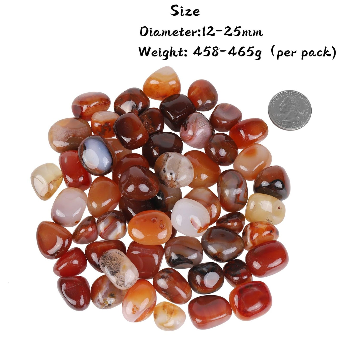 SUNYIK Tumbled Polished Stones, Irregular Rock Crystal for Tumbling, Cabbing, Agate 1 Pound(About 460 Grams)