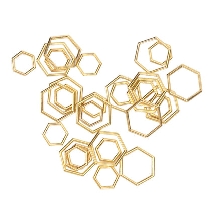 Mrisata Crochet Stitch Markers Stitch Marker Rings Metal Stitch Marker Rings Crochet Locking Accessories 30pcs Hexagonal Knitting Stitch Markers Plating Process Fade Zinc Alloy