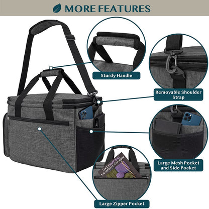 Pavilia Knitting Bag - Large Yarn Storage Tote, Crochet Organizer, Knitting Project Bag, Charcoal Grey