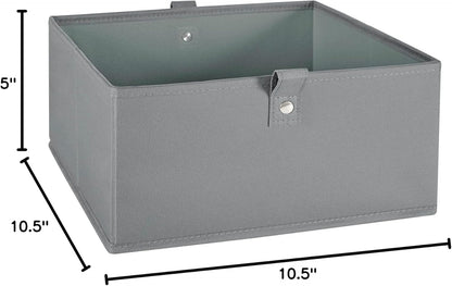 RiverRidge Kids Folding Storage Bin Set - 2pc 10.5in W x 5in H, Gray