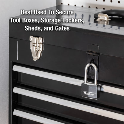 MASTER LOCK 141DLF Padlock, Covered Aluminum Lock, 1-9/16 in. W, Black