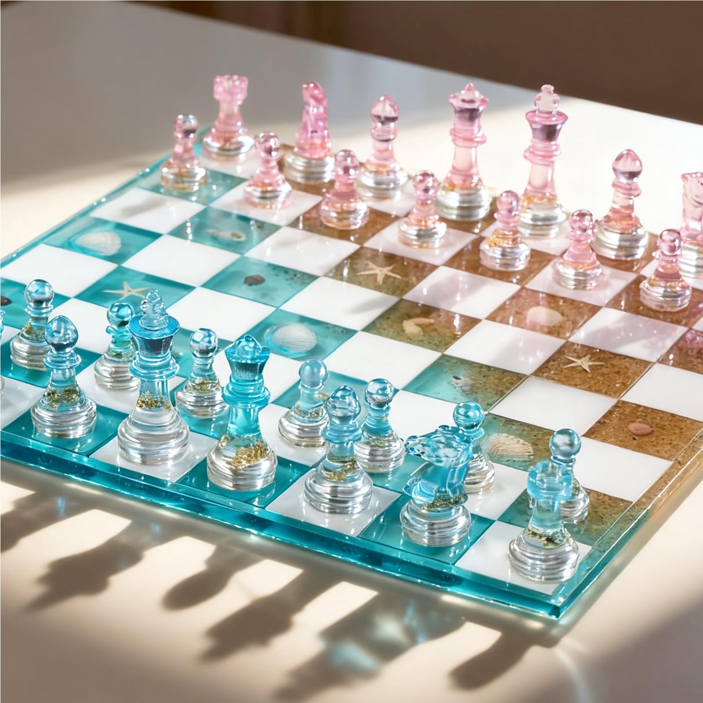 Chess Mold Set, Resiners 3D Silicone Create Chess, Checkers & Dominoes, Epoxy Silicone Resin Molds for Family Party DIY Chess Board Game Gift (Checkers & Chess Board & Domino)