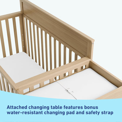 Graco Shiloh 5-in-1 Convertible Crib & Changer with Drawer – GREENGUARD Gold Certified Baby Crib Crafted from Wood, Converts to Toddler Bed, Daybed, and Full-Size Bed (Driftwood)